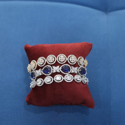 Triple Band Bracelet with Teardrop Detailing – Bold, Elegant, Beautiful