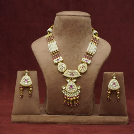 Ruby moissanite with pearl detailing